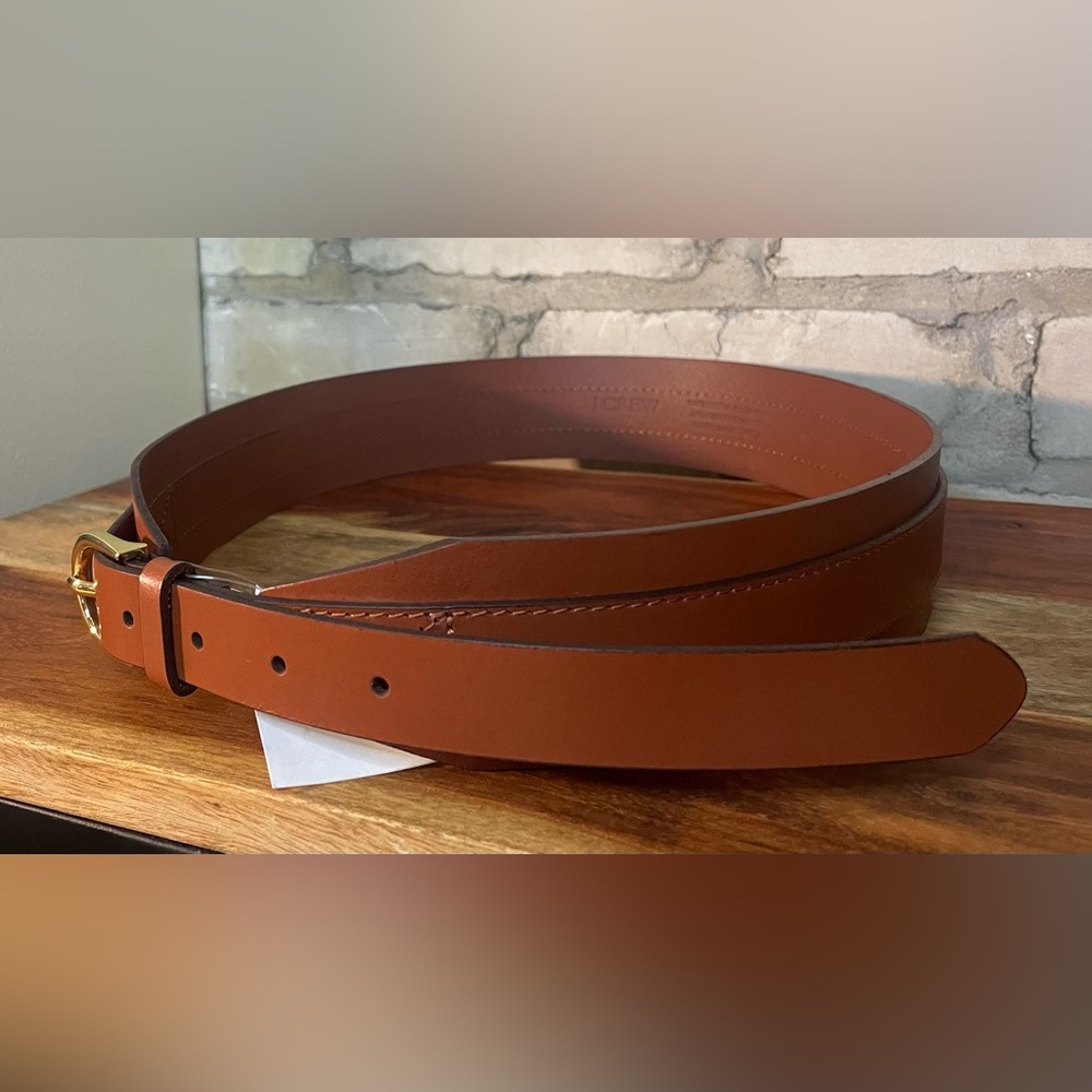 J. Crew Factory Leather Waist Belt, Camel, Sz M/L or XL Please see measurements - Picture 14 of 16
